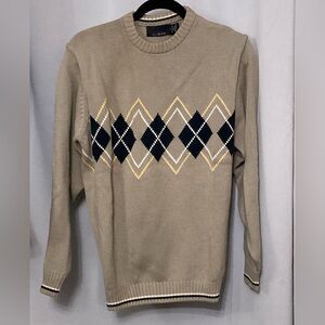 Men's BILL BLASS Beige Argyle Sweater